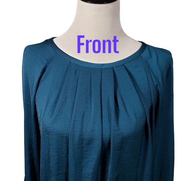 Loft Outlet Women's size Medium Blue/Green Pullover Blouse - Gently Used - Picture 4 of 8